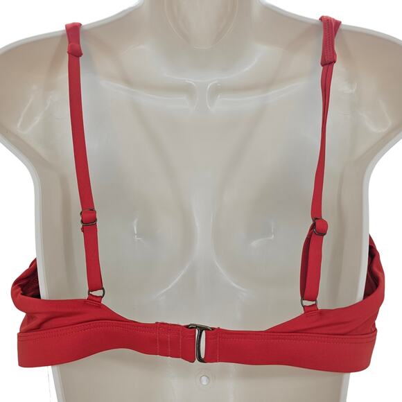 Andie Swim Womans size L The Tahiti Bikini Top in Chili Pepper V-Neck Sport NEW - Picture 3 of 7